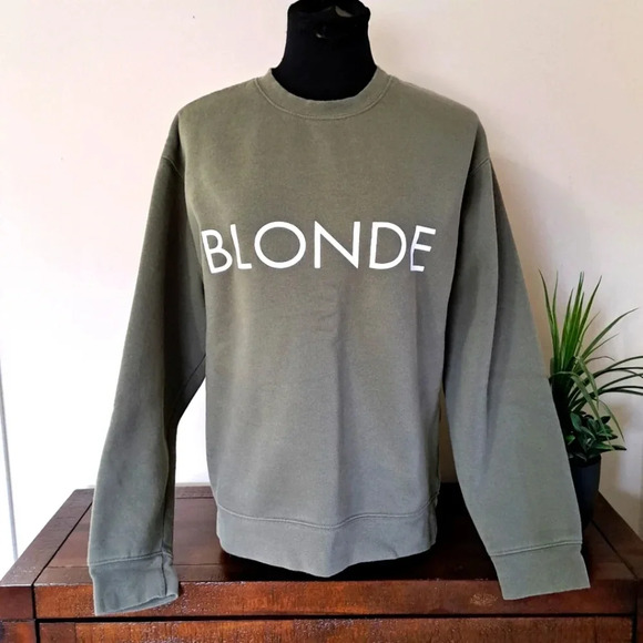 Brunette the Label Green Sweatshirt Blonde XS/S Crewneck Long Sleeved - Picture 7 of 13
